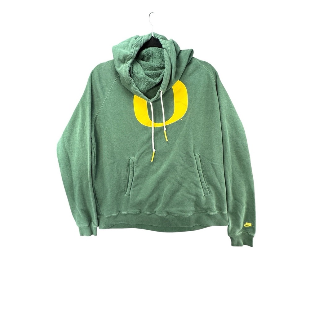 Nike Oregon Ducks XL Hoodie Green Yellow Big O Logo Pullover NCAA Sweatshirt